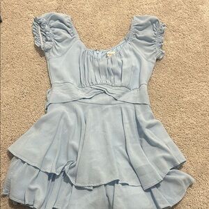 Elegant Light Blue Layered Blouse